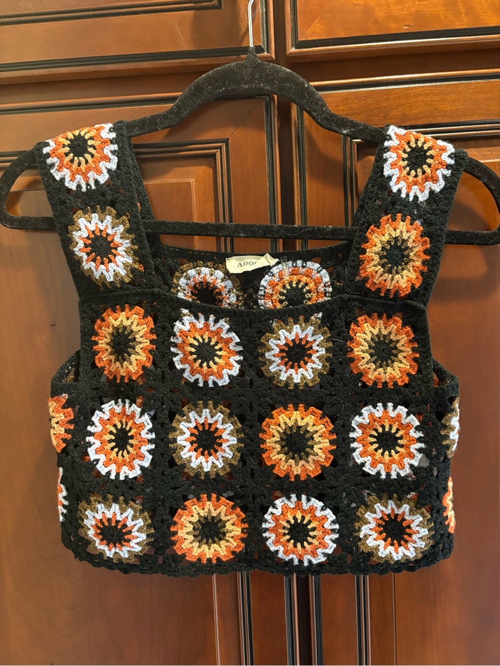 ADORA Multicolor Crochet Patchwork Crop Top - OS